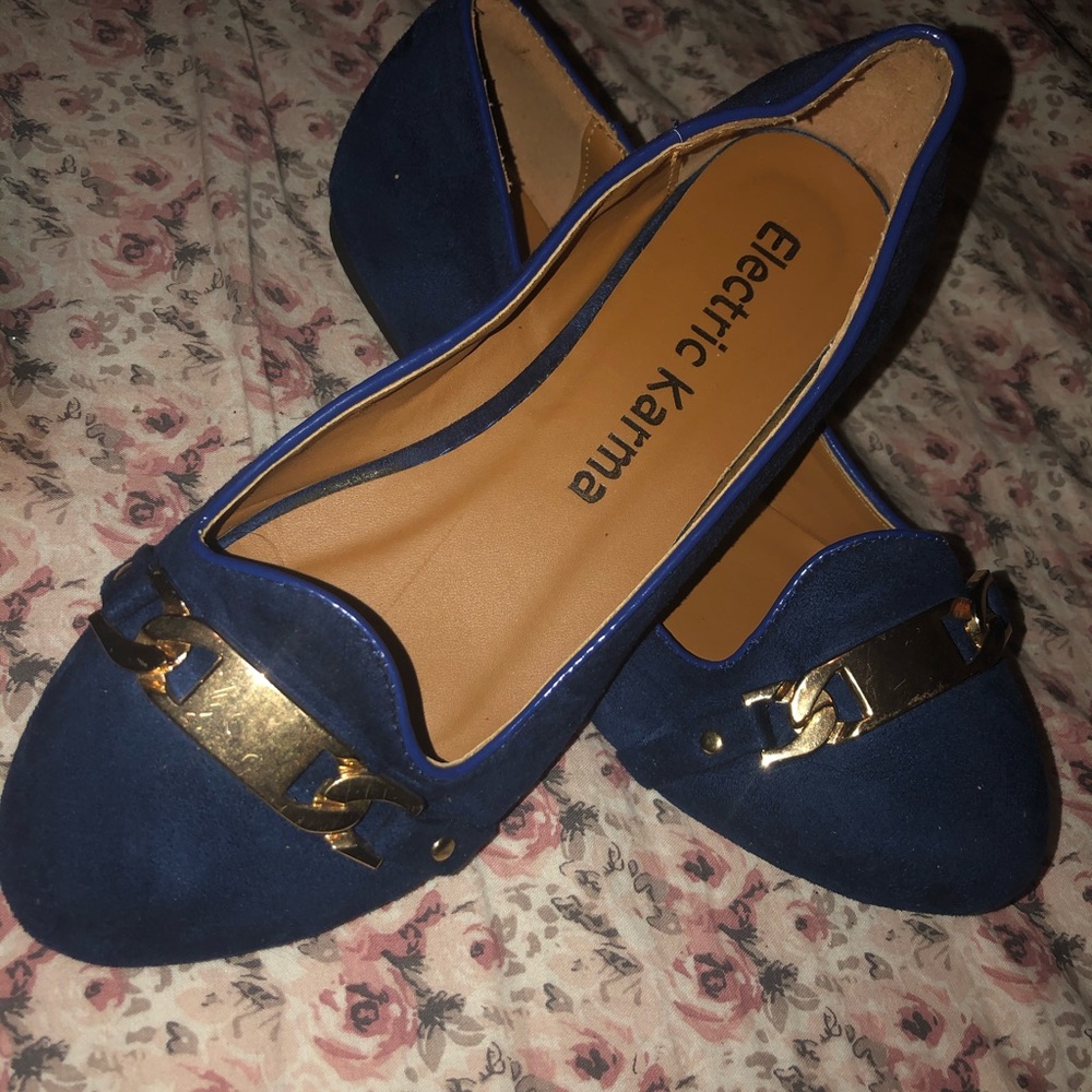 Blue and gold flats
